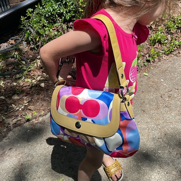 Coach SoHo Satin hobo bag. Multi colored 414 SN - Picture 4 of 13